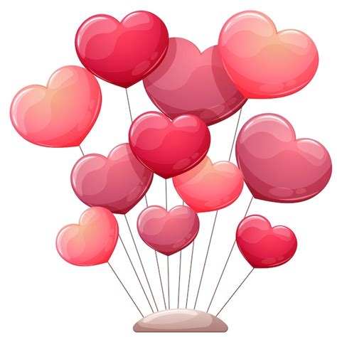 Premium Vector Balloons For Valentine S Day In The Form Of Heart