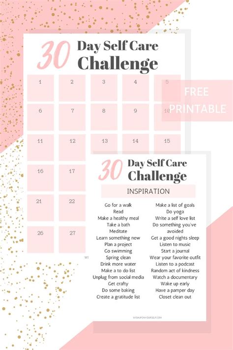 30 Day Self Care Challenge Wish Upon Yourself Love Challenge Self