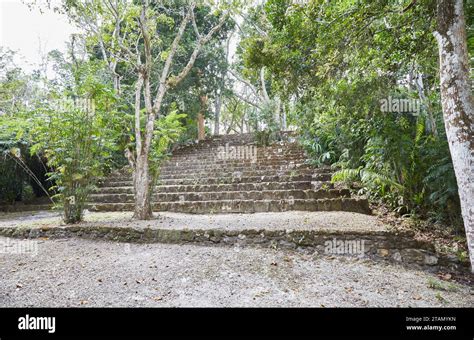 The Amazing Mayan Ruins Of Kohunlich In Quintana Roo Mexico Stock