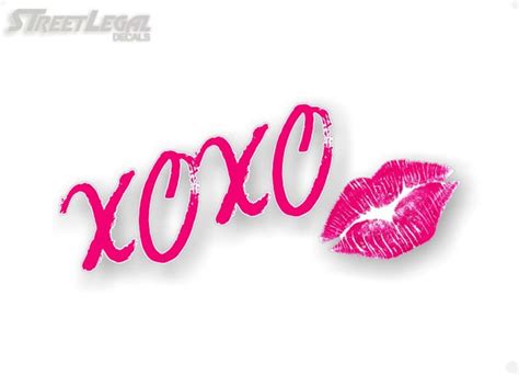 2 Xoxo Kiss Lipstick Kiss Mark 9 Kissing Lips Decals Etsy