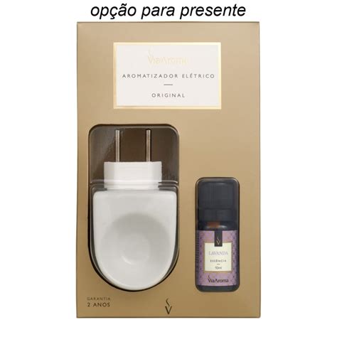 Aromatizador Difusor Eletrico Porcelana Via Aroma 1 essência Kit