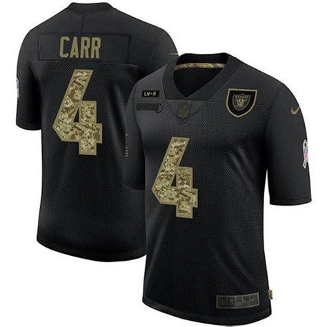 Raiders Derek Carr Black Camo Retro Salute To Service Jersey – US ...