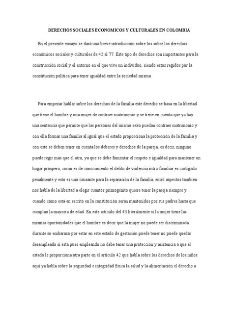 Derechos Sociales Economicos Y Culturales En Colombia Pdf