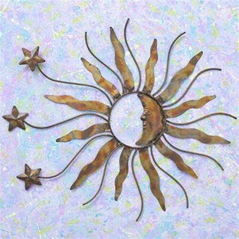 Sun And Moon With Stars Metal Wall Art Wall Decor Metal Etsy