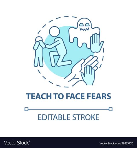 Teach To Face Fears Blue Concept Icon Royalty Free Vector