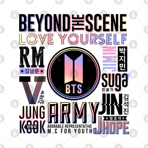 BTS FONT COLLAGE 2 - Bts - T-Shirt | TeePublic