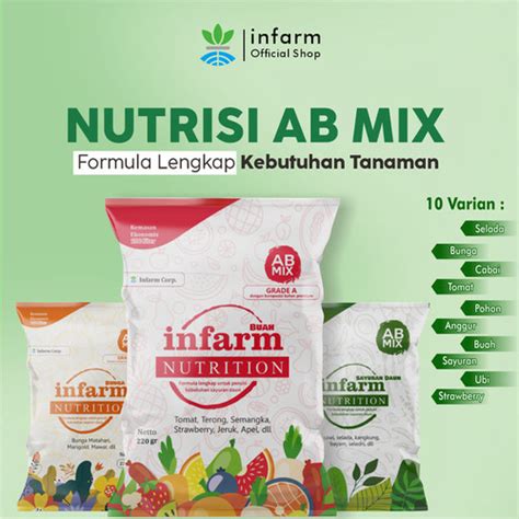 Jual Nutrisi AB MIX Infarm Lengkap Untuk Berbagai Macam Tanaman 100 L