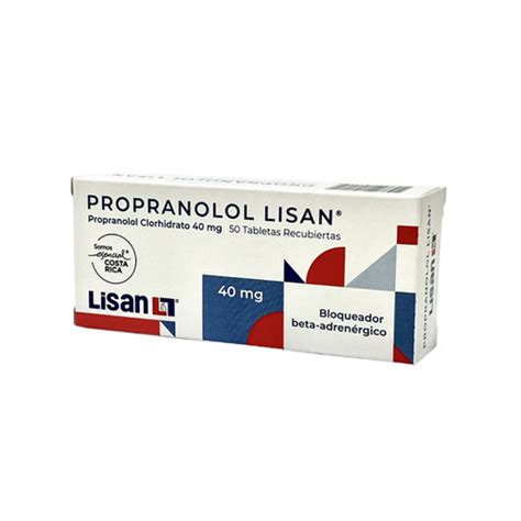 Propranolol Lisan 40 Mg Tabletas Antihipertensivo Lisan Costa Rica