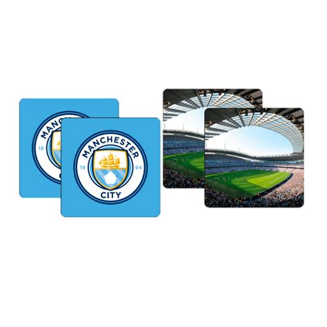 Manchester City 4 Pack Stadium Coaster Official Man City Store