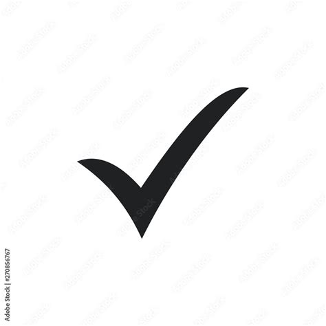 Black Check Mark Icon Flat Icon Checklist Mark Symbol Vector