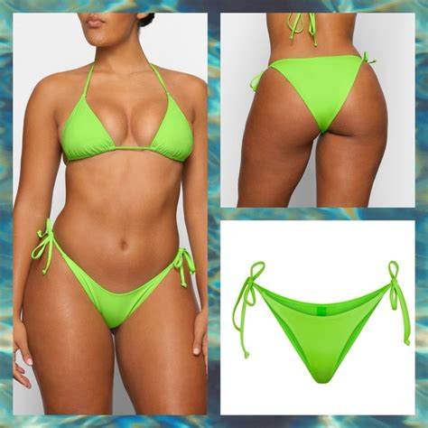 Skims Swim Skims Swim Dipped Tie Bikini Bottom Neon Green Poshmark