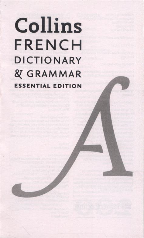 Collins French Dictionary And Grammar By Collins Dictionaries