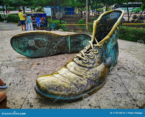 Old Boots Sculpture In Cartagena Colombia Editorial Image Image Of