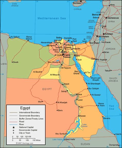 Egypt Map - TravelsFinders.Com