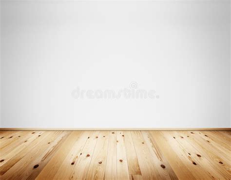 Empty Wooden Room Space With White Wall Background Vector Illustration