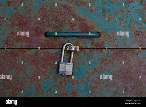 Padlock Metal Rust Background With Lock Door Security Rough Rusty Iron