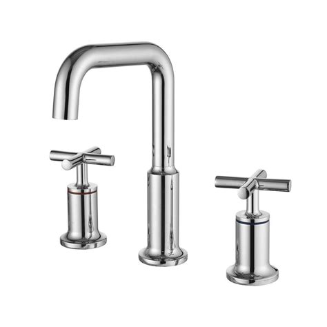 Flg 8 In Widespread Double Handle Bathroom Faucet 3 Holes Modern Brass Sink Basin Faucets In