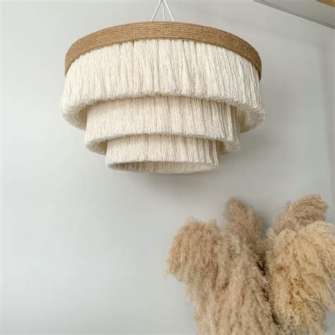 Fringe Pendant Light Cotton Pendant Light Fixture Boho Light Nursery