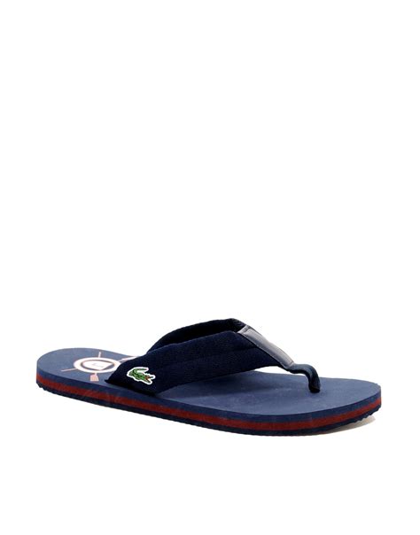 Lacoste Randle Flip Flops In Black For Men Blue Lyst