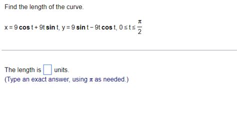 Solved Find The Length Of The Curve