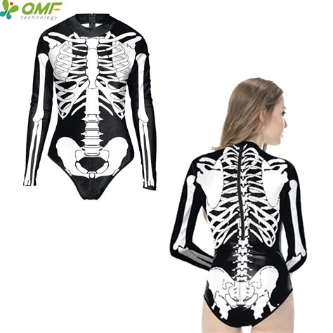 Buy Cosplay White Skull Bone Swimwear One Piece