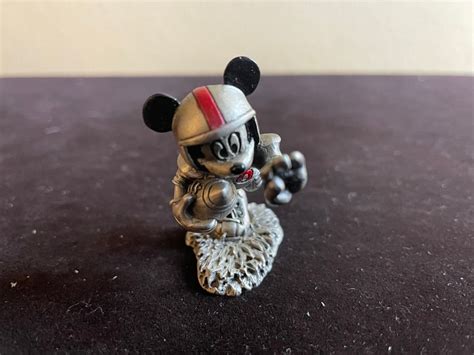 Vintage Walt Disney Touchdown Mickey Mouse Pewter Figure By Hudson