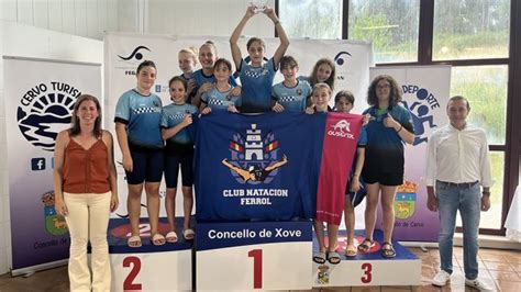 Las deportistas del Natación Ferrol campeonas gallegas en categoría alevín