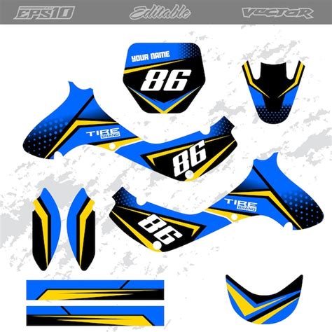 Motocross Fahrrad Aufkleber Grafik Kit Vorlagenvektor Premium Vektor