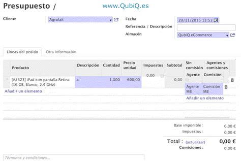 Manual Odoo En Espa Ol V Para Gesti N De Comisiones Qubiq