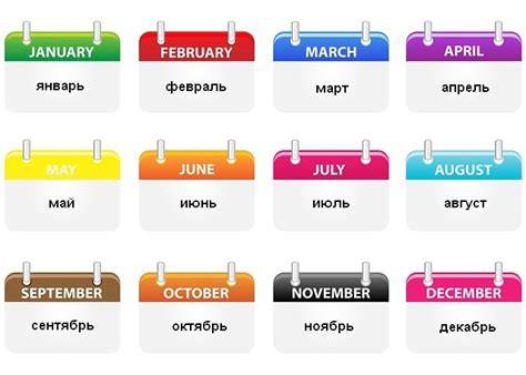 Месяцы на английском языке, времена года и дни недели - Langformula.ru