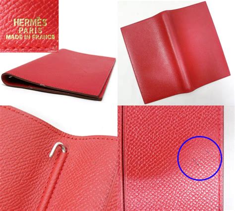 【楽天市場】【hermes】エルメス レザー 手帳カバー レッド 赤 ノート型リフィル差し込みタイプ【中古】：リサイクルストア エコライフ