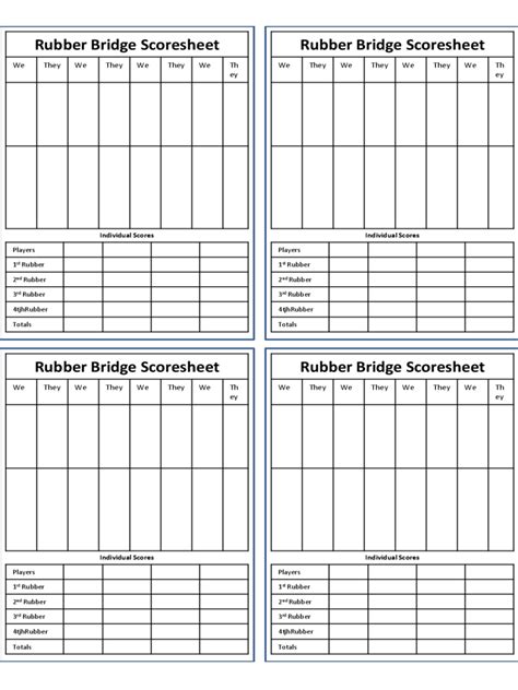 Free Printable Bridge Score Sheets Printable Word Searches