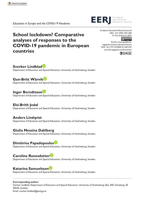 Pdf School Lockdown Comparative Analyses Of Responses To The Covid