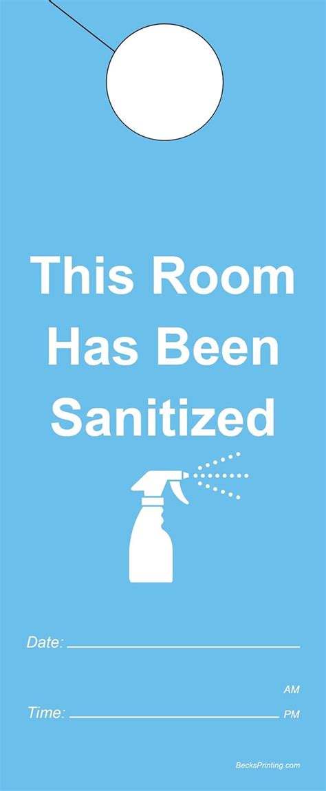 Buy This Room Has Been Sanitized Door Hanger With Dry Erase Surface