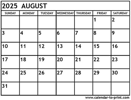 Printable August 2025 Calendar Free Hetti Lanette