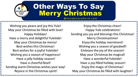 Other Ways To Greet Merry Christmas Vocabulary Point