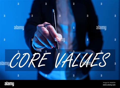 Hand Writing Sign Core Values Business Concept Principles Which Guide