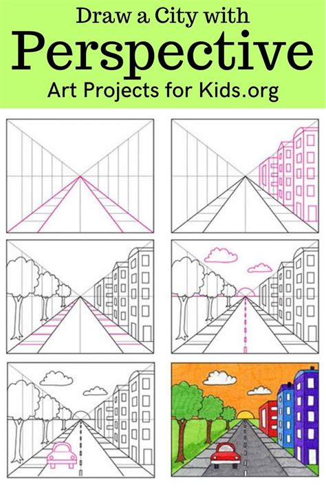 Step By Step Tutorial For Drawing A City With Perspective Art Drawings