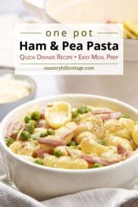 Ham And Pea Pasta Quick One Pot Pasta Recipe