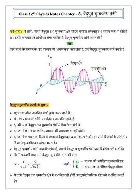 Class 12 Physics Notes In Hindi PDF All Chapters APEX CLASSES