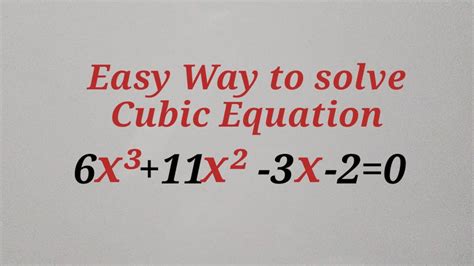 Easy Way To Solve Cubic Equation Youtube