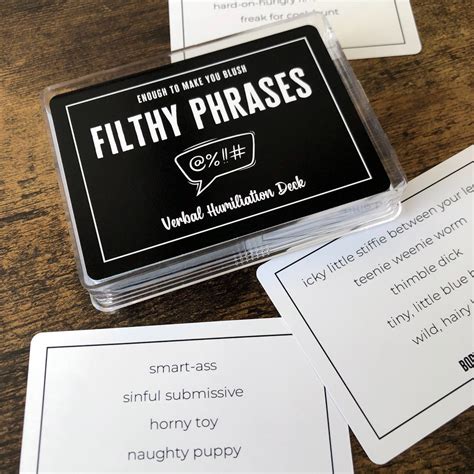 Filthy Phrases Verbal Humiliation Deck Updated Design Kinky Bdsm Card