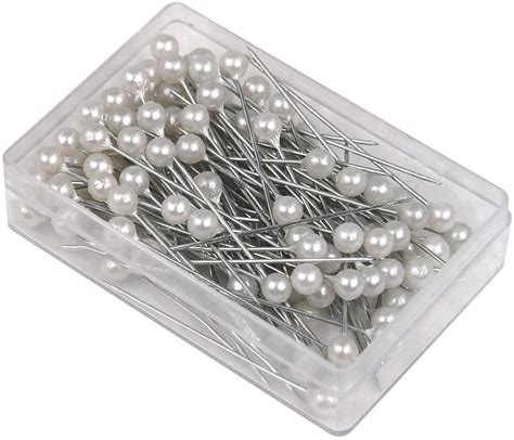 Southwit 100 X White Round Pearl Headed Pins For Wedding Flowers