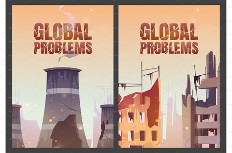 Global Problems Posters With Vector Graphics Creative Market