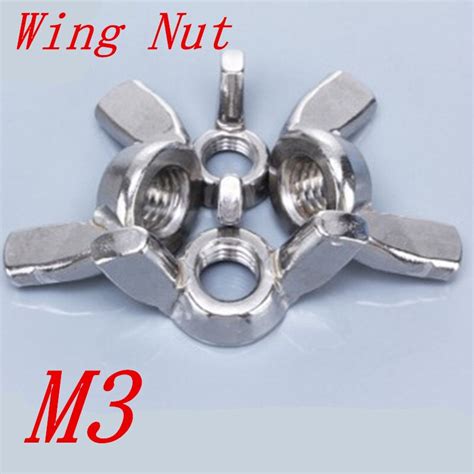 50PCS DIN315 M3 304 Stainless Steel Hand Tighten Nut Butterfly Nut