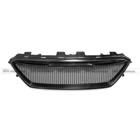 Carbon Fiber MS Style Front Grill Glossy Fibre Bumper Grille Kit Racing