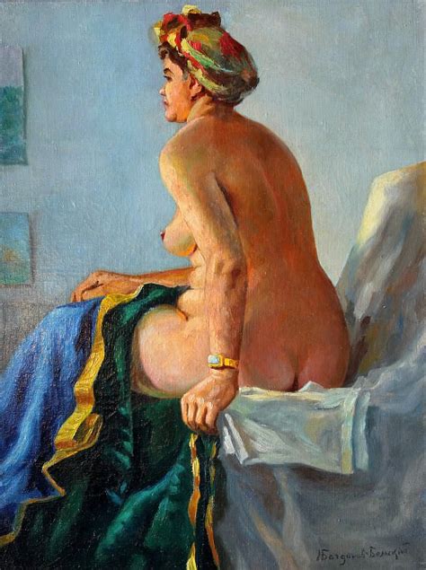 Naked Woman Sitting Nikolai Petrovich Bogdanov Belsky