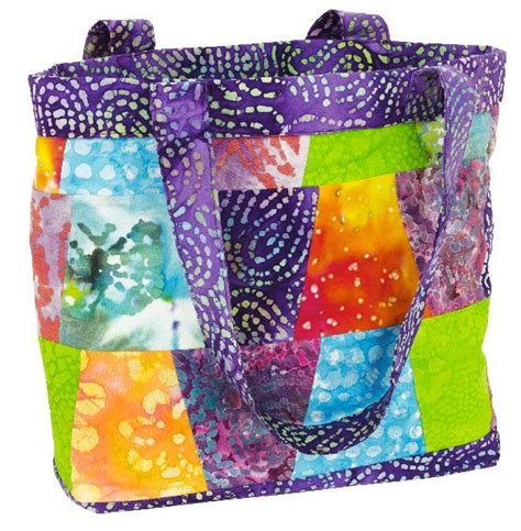 Exotic Batik Stacked Tumblers Tote Quilted Bag Patterns Handcrafted Bags Handmade Bags