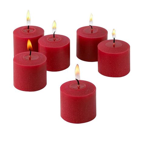 Light In The Dark 10 Hour Red Unscented Votive Candles Set Of 12 Litd Vr1012 The Home Depot