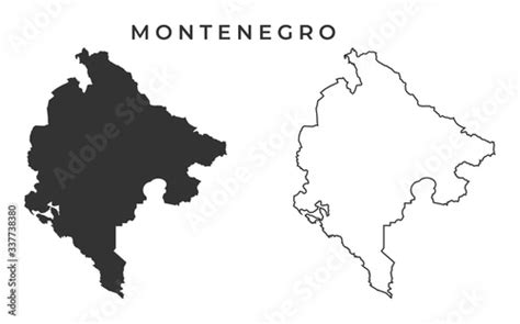 Montenegro Map Vector Blank Map Of Montenegro Black Silhouette And